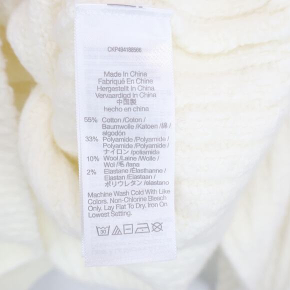 NWT Madewell Ribbed Cotton-Blend Supersoft Stretch Sweater Winter White Size XL - Picture 7 of 8